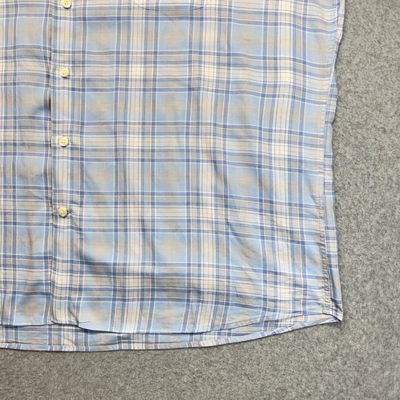 Peter Millar Button-Down Shirt Men’s XL Light Blue Plaid Long Sleeve - Picture 7 of 16